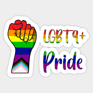 LGBTQ Pride Raised Fist Sticker